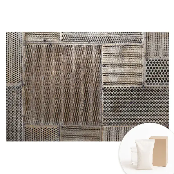 Tapet fototapet nețesut cu model geometric de perforații metalice