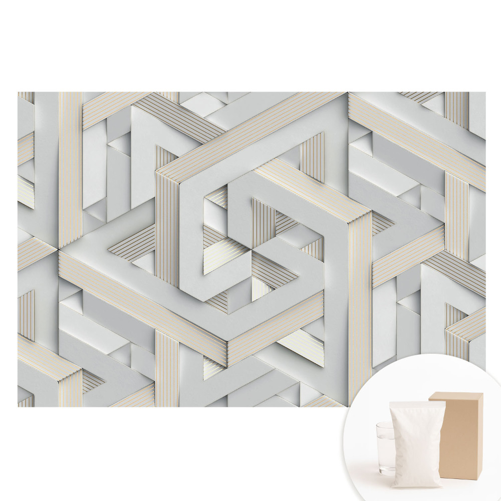Tapet nețesut cu forme geometrice tridimensionale