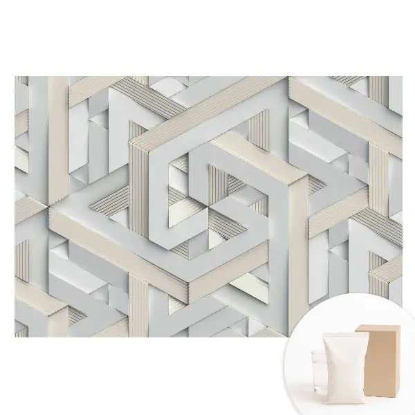 Tapet nețesut cu forme geometrice tridimensionale