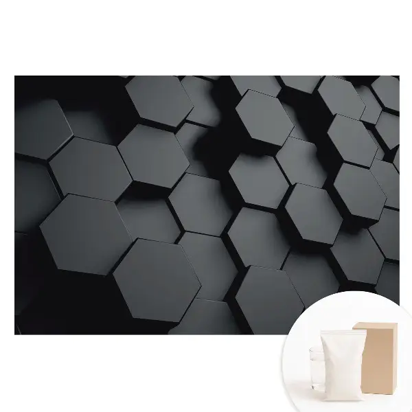 Tapet nețesut cu model 3D Hexagone în nuanțe închise