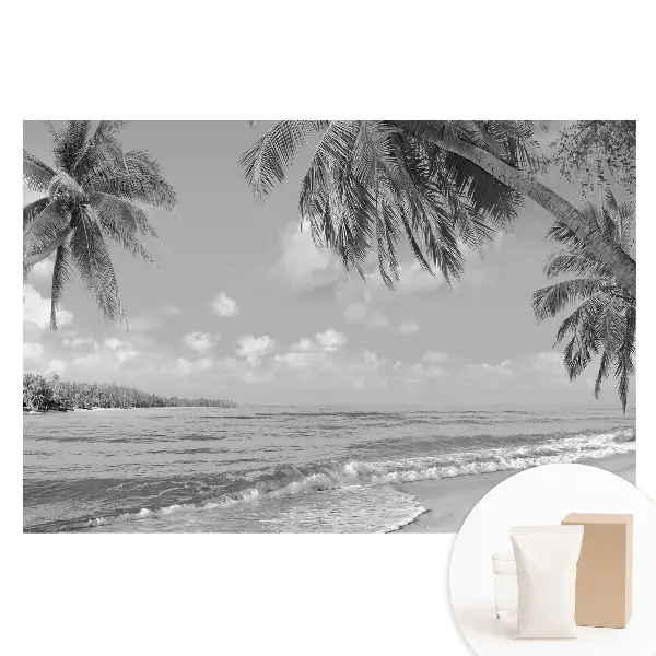 Tapet fotografic din material nețesut Plajă exotică cu palmieri