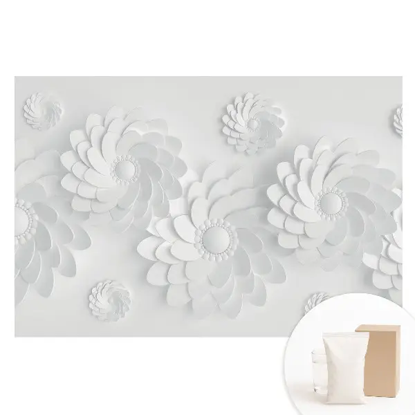 Tapet fotomural nețesut cu model floral în spirale modern