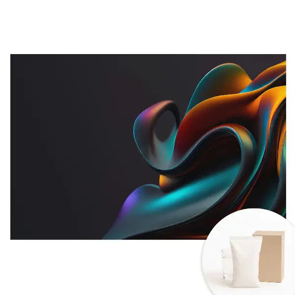 Fototapet din material nețesut cu imprimeu abstract în vârtej de culori