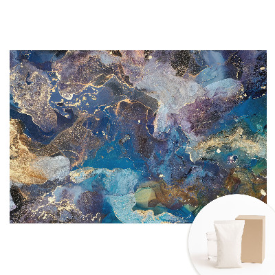 Tapet nețesut cu model de abstracție cosmică în nuanțe de albastru și violet