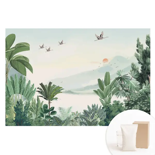 Fototapet nețesut cu peisaj exotic din junglă naturală