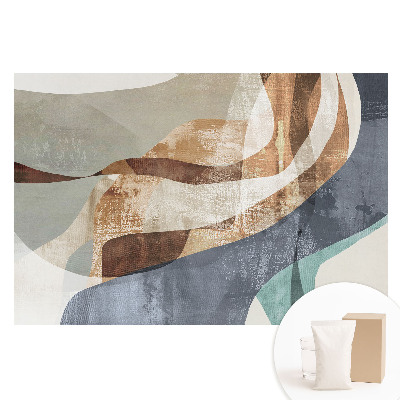 Tapet foto mare pentru perete cu forme abstracte ondulate colorate