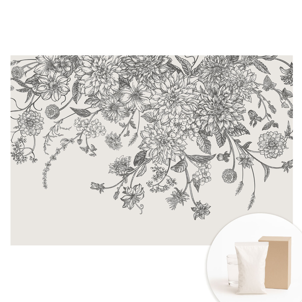 Tapet fotografic din material nețesut cu model floral elegant și armonios