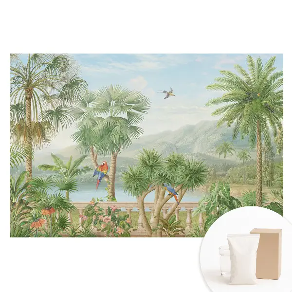 Tapet nețesut cu model de oază naturală tropicală