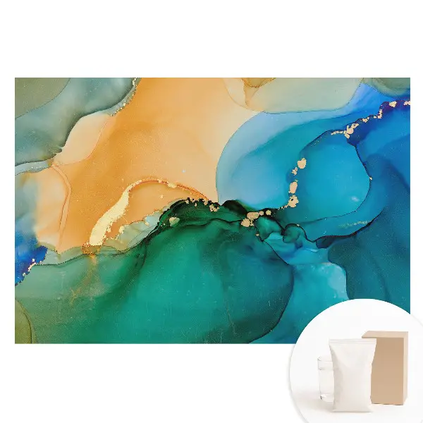 Tapet foto mare pentru perete cu tranziții și forme abstracte de culoare