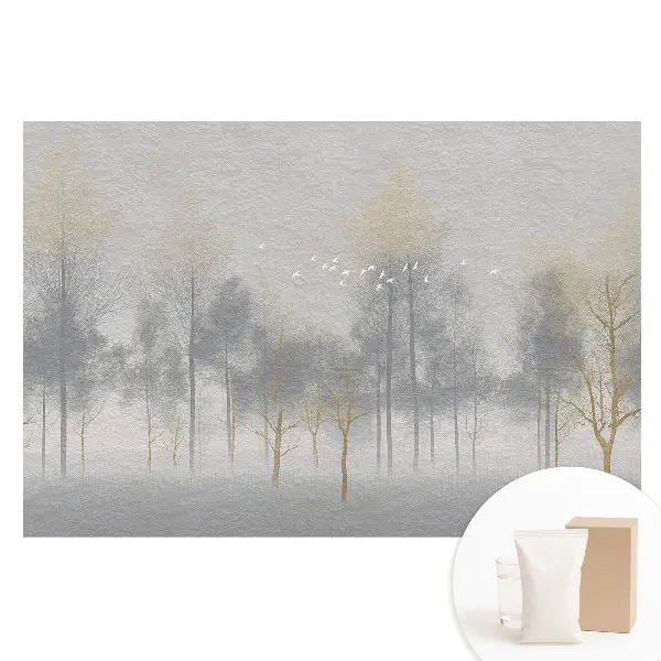 Fototapet din material nețesut cu peisaj minimalist de pădure