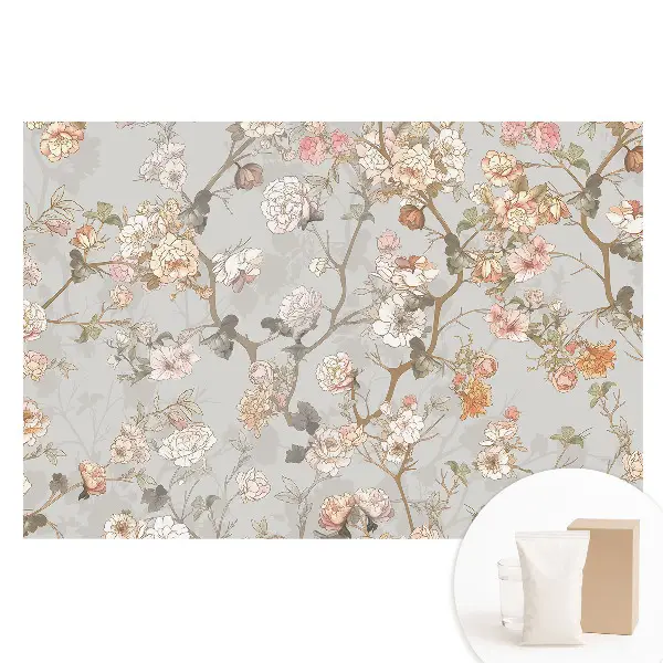 Tapet fotografic nețesut cu motiv floral pastelat clasic