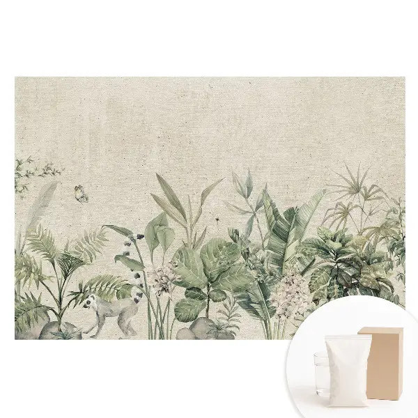 Tapet fotomural nețesut cu design de floră și faună exotică