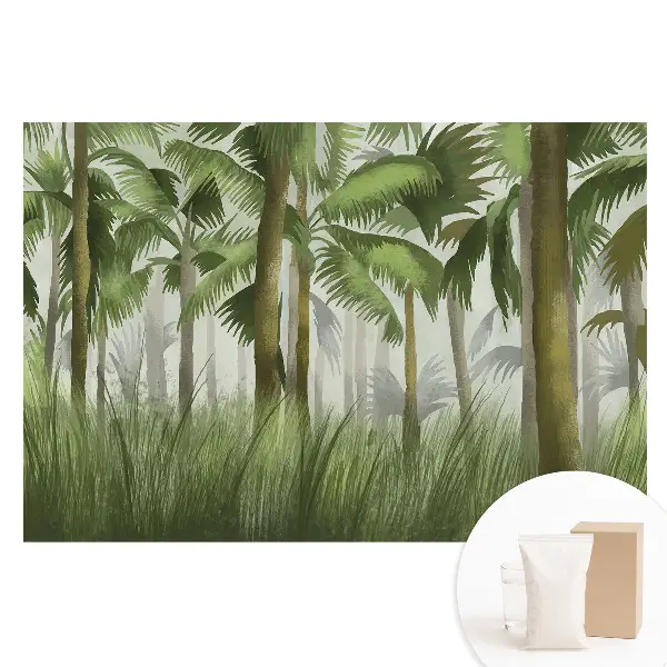 Tapet nețesut cu vegetație tropicală exotică