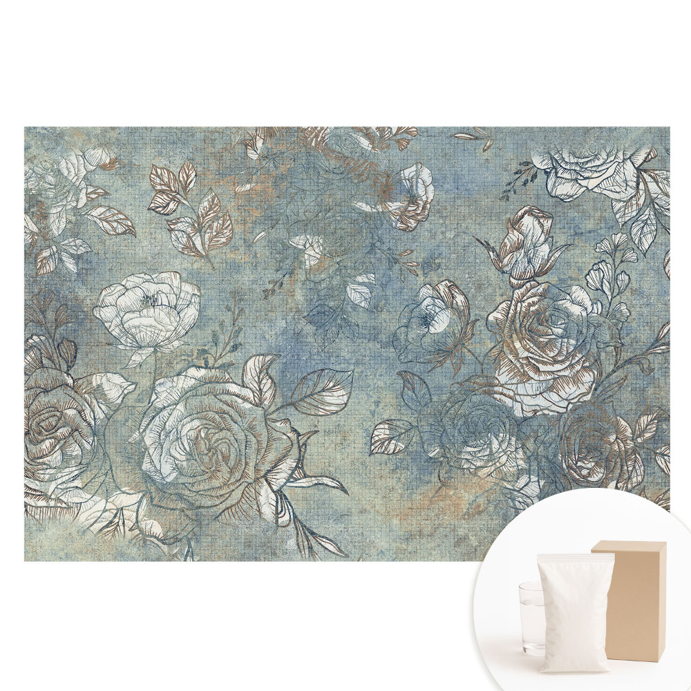 Tapet nețesut cu model floral rustic