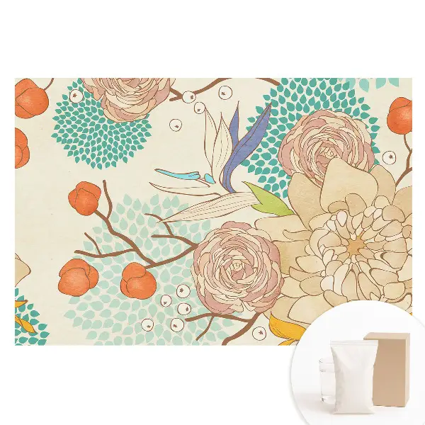 Fototapet din material nețesut cu model abstract cu plante