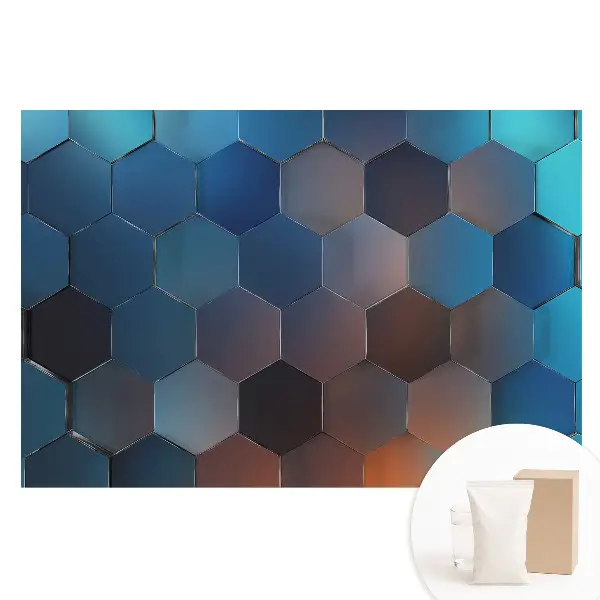 Tapet foto din material nețesut cu model geometric de hexagoane albastre