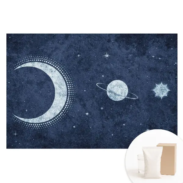 Tapet foto din material nețesut Noapte spațială luminată de lună