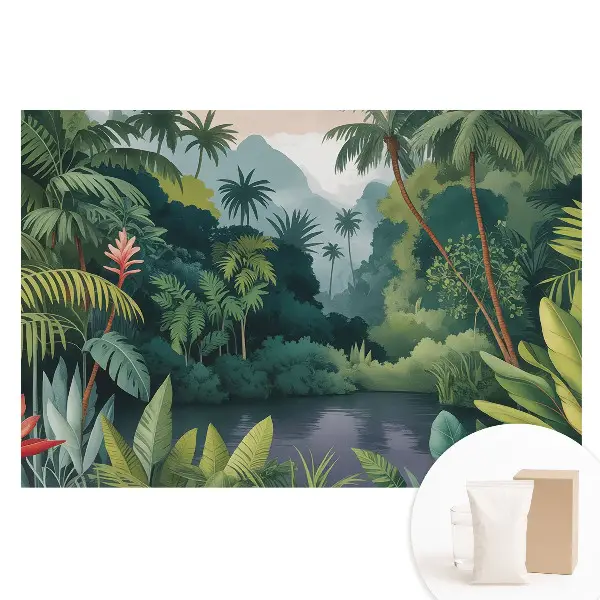 Tapet fotografic din material nețesut cu design de junglă tropicală