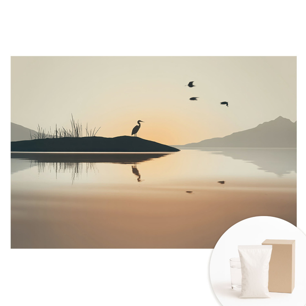 Tapet nețesut cu imprimeu O dimineață liniștită lângă lac