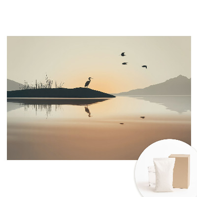 Tapet nețesut cu imprimeu O dimineață liniștită lângă lac