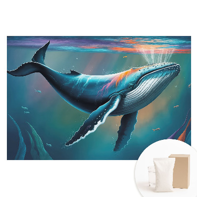 Fototapet cu imprimeu pe material nețesut O balenă în culorile oceanului