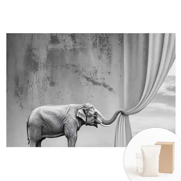 Tapet nețesut cu imprimeu Elefant într-o lume suprarealistă