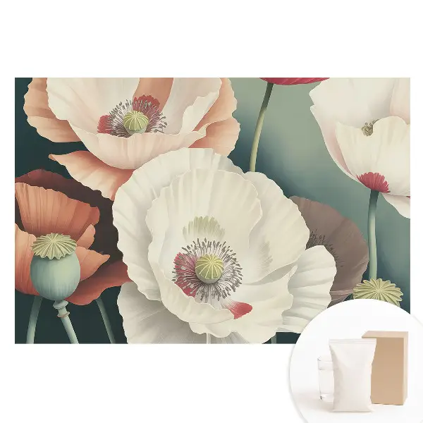 Fototapet din material nețesut cu model floral Flori de mac