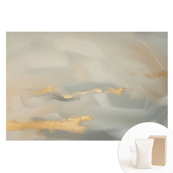 Tapet nețesut cu imprimeu pastel și accente galbene