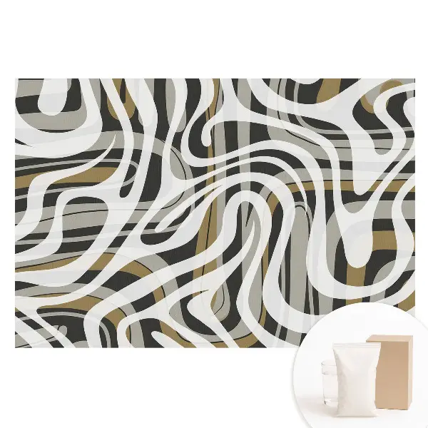 Tapet foto din material nețesut cu linii expresive și nuanțe calde în stil abstract