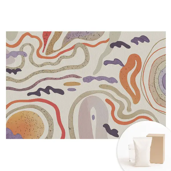 Fototapet mare pentru perete cu linii și forme abstracte colorate