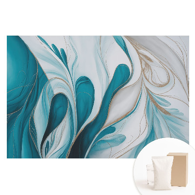 Tapet nețesut cu model abstract Forme lichide albastre