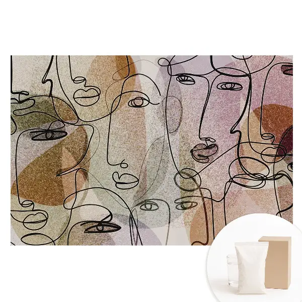 Tapet nețesut cu fețe abstracte în stil modern