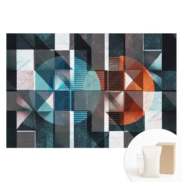 Tapet fotografic din material nețesut cu design geometric și culori dinamice