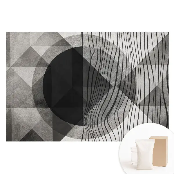 Tapet nețesut cu model geometric elegant în nuanțe de gri