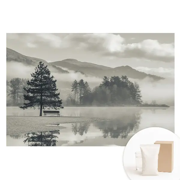 Tapet fotografic nețesut Ceață fermecătoare peste lac în stil clasic