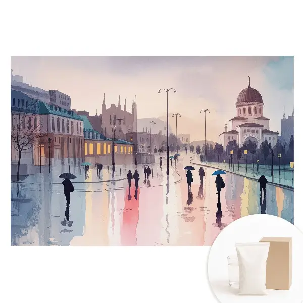 Tapet fotomural pe material nețesut Strada orașului după ploaie