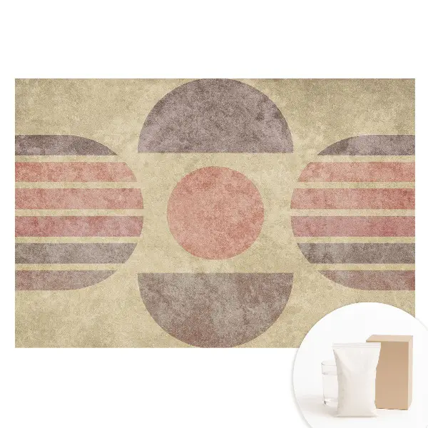 Tapet nețesut cu model geometric retro în culori pastelate