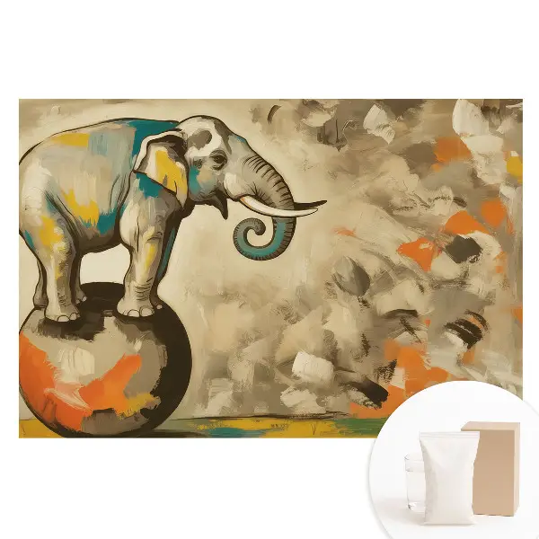 Tapet nețesut cu elefant colorat pe minge