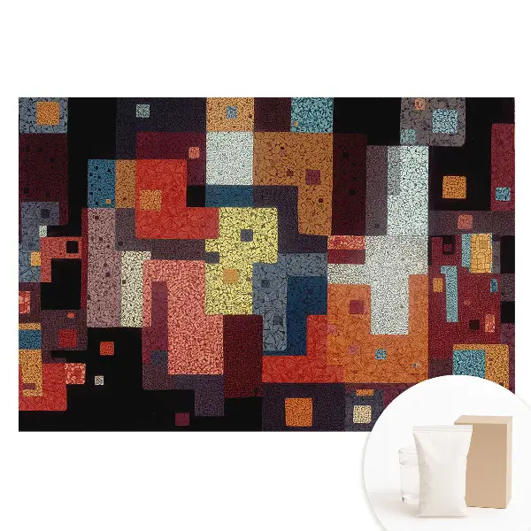 Fototapet din material nețesut cu imprimeu abstract geometric colorat
