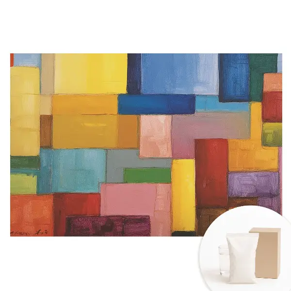 Fototapet din material nețesut cu imprimeu geometric colorat