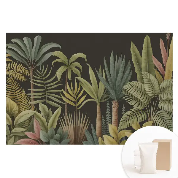Tapet nețesut cu model de frunze exotice de palmier tropical