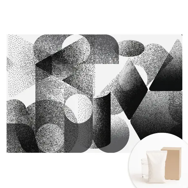 Fototapet din material nețesut cu model geometric abstract negru și gri