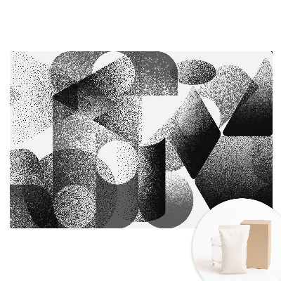 Fototapet cu imprimeu pe material nețesut Forme geometrice abstracte negru și gri