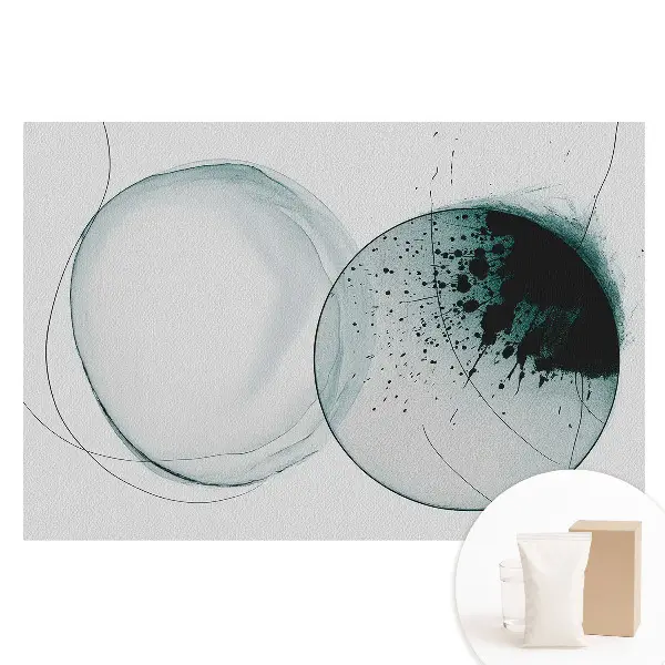 Tapet nețesut cu model rotund de culoare verde