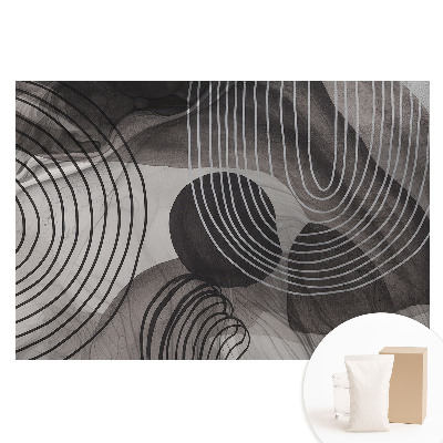 Fototapet mare pentru perete cu model geometric de linii gri contrastante