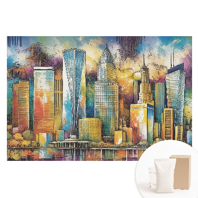 Tapet foto mare pentru perete Zgârie-nori colorați ai orașului energiei