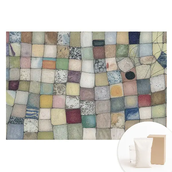 Tapet nețesut cu model geometric abstract de pătrate colorate