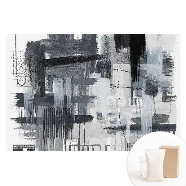 Tapet fotografic din material nețesut cu abstracție monocromatică a liniilor de contur