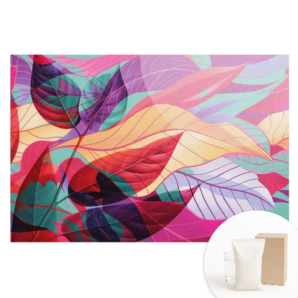 Tapet fototapet din material nețesut cu model abstract de frunze colorate