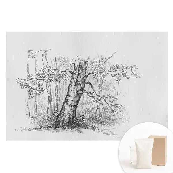 Tapet nețesut cu design de copaci în pădure